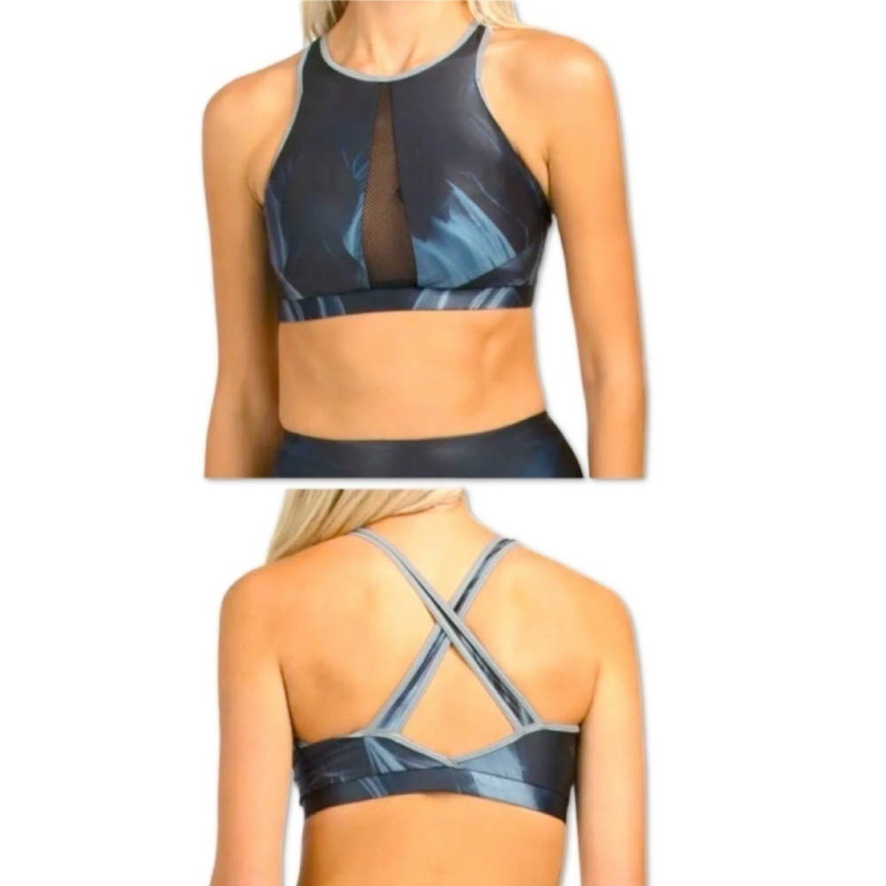 NUX Active Black CANYON HEIGHTS Fitness Sports BRA Womens Size MEDIUM NEW.